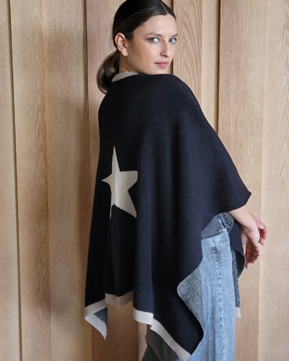 Ruana Estrella - Negro 