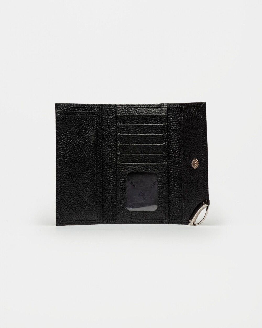 Billetera Katy En Cuero Graneado Negro