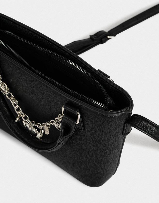 City Noche Cartera City Con Charms - Negro