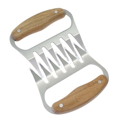 Desmenuzador Garra X2 para Carnes 14x13Cm Acero Inox Madera Natural
