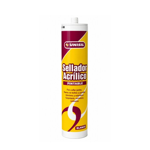 Silicona multiuso acrílico pintable blanco cartucho Silicona Multiuso Acrílico Pintable Blanco Cartucho