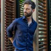 Camisa de lino Azul Marino