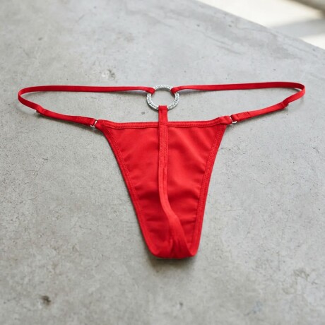 Tanga Cola Less Con Aro Metálico Rojo