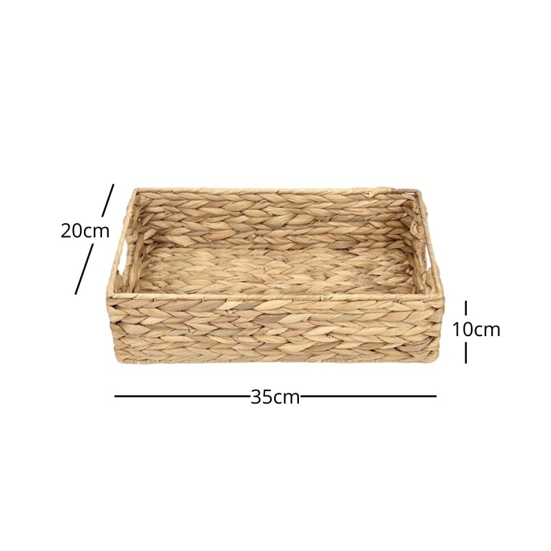 Bandeja cesto decorativo fibras seagrass 35x20x10 cm NATURAL