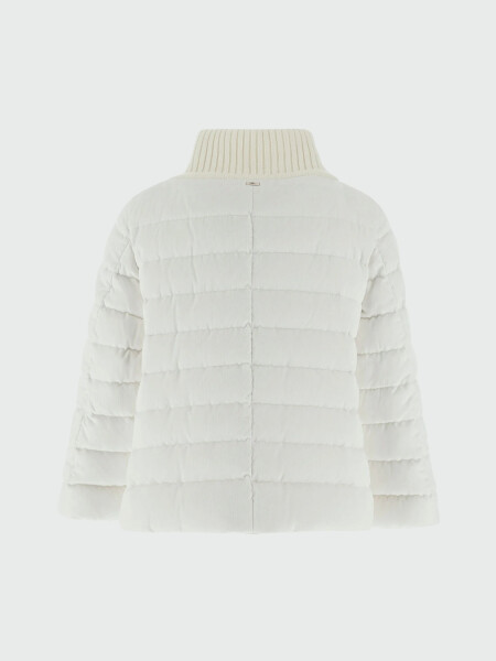 Herno - Campera corte boxy y cropped de viscosa efecto pana Negro