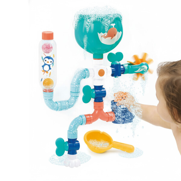 Jugete De Ducha Infantil Didactico Circuito De Agua Niños Color Celeste