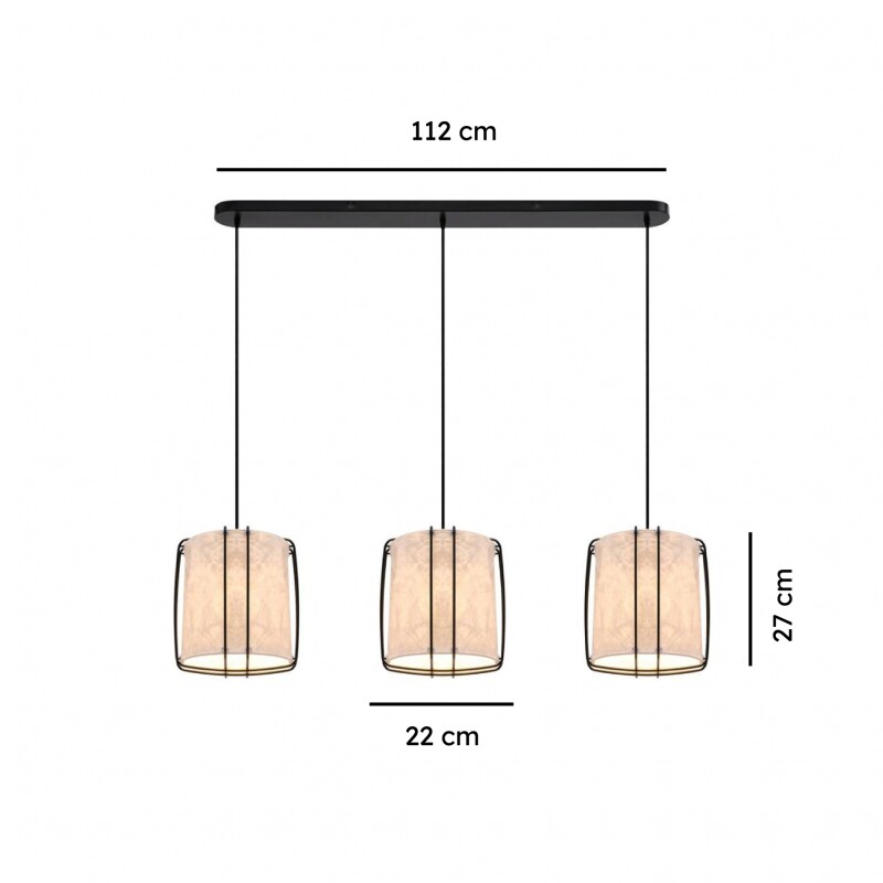 ARTEFACTO COLGANTE DECORATIVO KIOTO TRIPLE Lámpara Colgante Kioto Triple