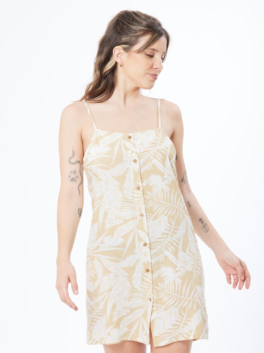 VESTIDO CORTO MITZA RUSTY - Kaki 