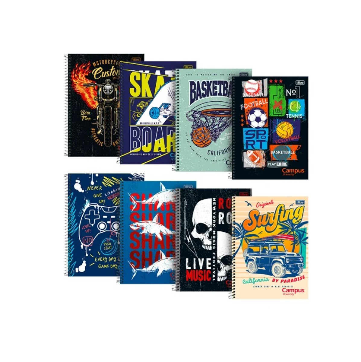 Cuadernola Action Tilibra Campus University Td Rayada Con Espiral 200 Hojas 