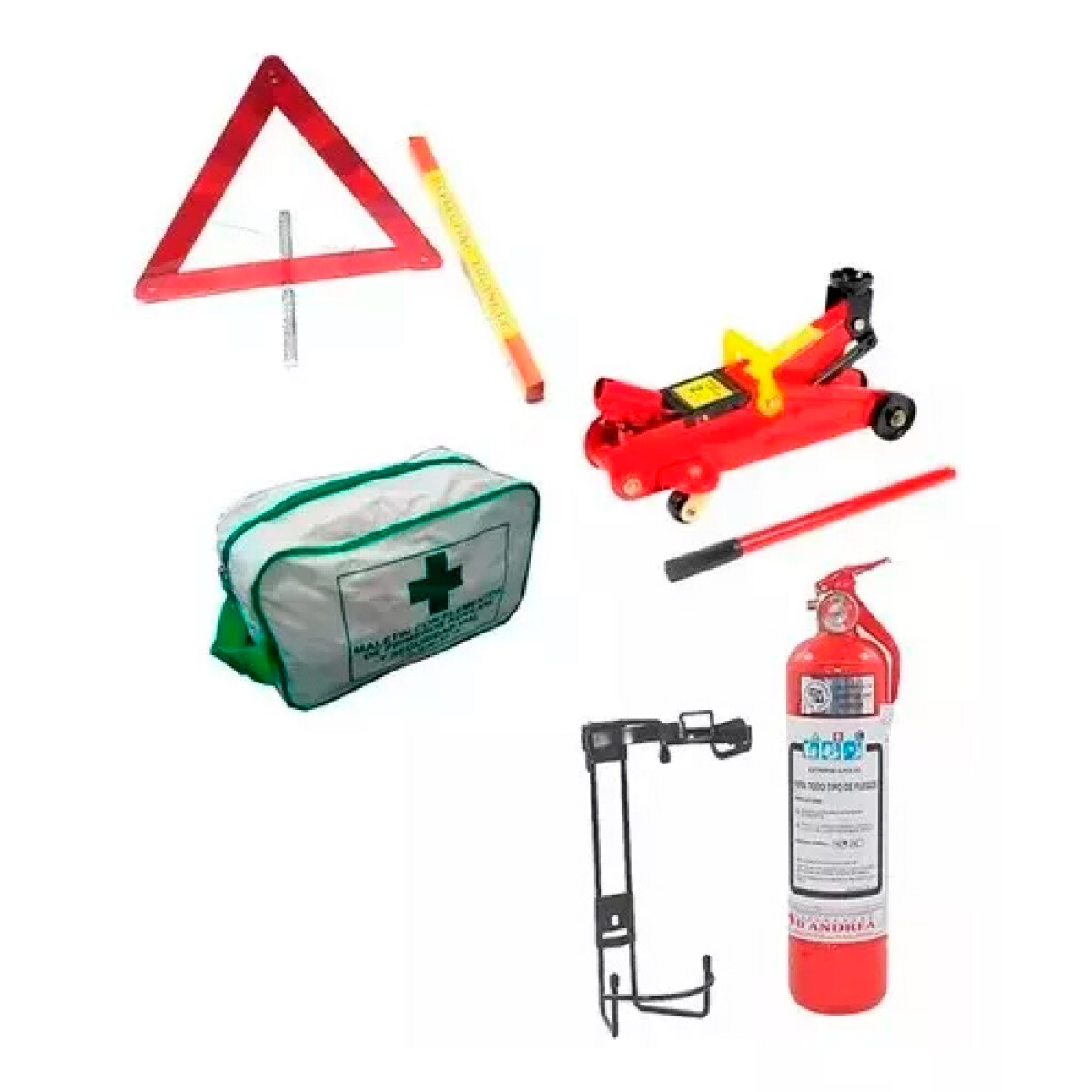 SEGURIDAD VIAL COMBO KIT EXTINTOR GATO Y BOTIQUIN 