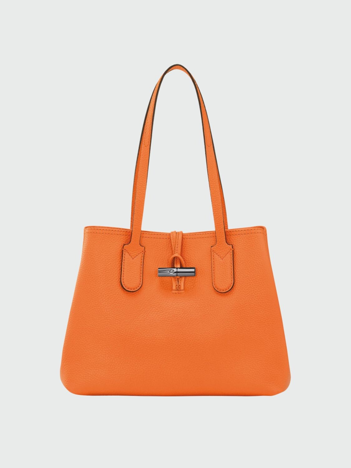 Longchamp -Cartera de cuero flexible, Roseau Essential Naranja
