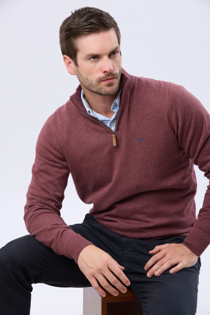 BUZO TEJIDO DE ALGODÓN - Bordo 