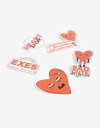 Útiles Varios Set De Stickers Broken Hearts - Combinacion Tricolor