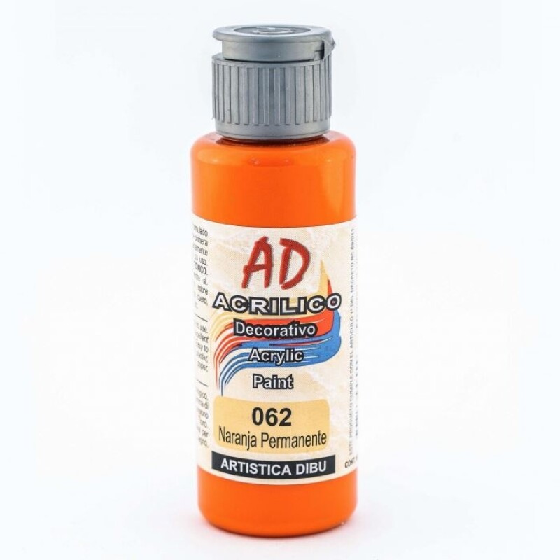 Acrílico Decorativo Ad 60 Ml Naranja Permanente #Acrílico Decorativo Ad 60 Ml Naranja Permanente