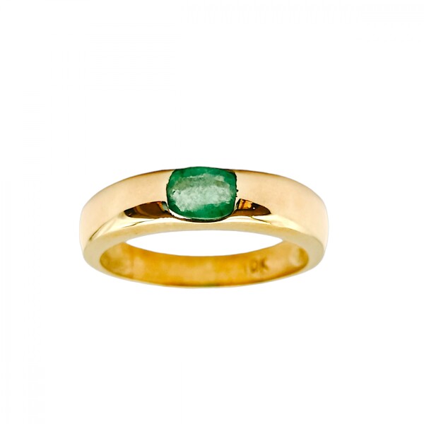 Anillo Solitario-Oro Bajo-Piedra Esmeralda-AN8146 conpiedra