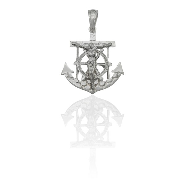 Dije Ancla Crucifijo-Plata 925-Sin Piedra-CP3095 Sinpiedra