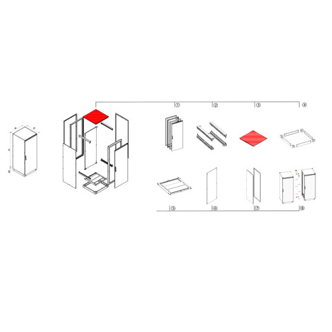 Techo para montaje de tablero eléctrico 800x400mm TKP0022