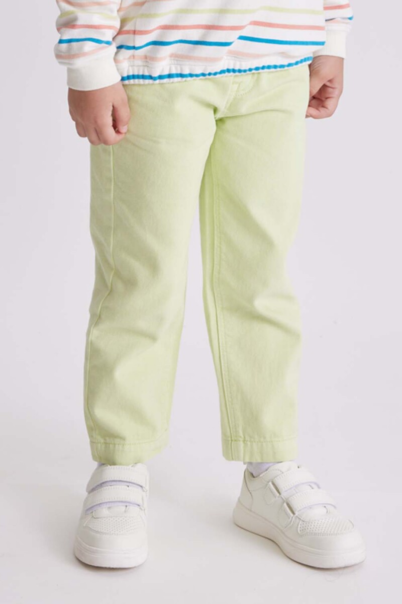 Pantalón jean paper bag Verde Matcha