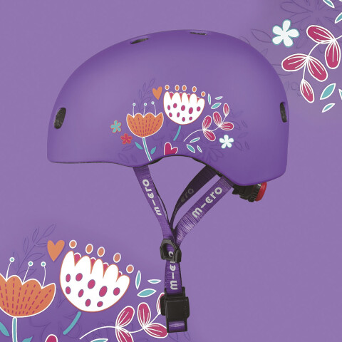 Casco Infantil con Luz Micro Talle Único Flores