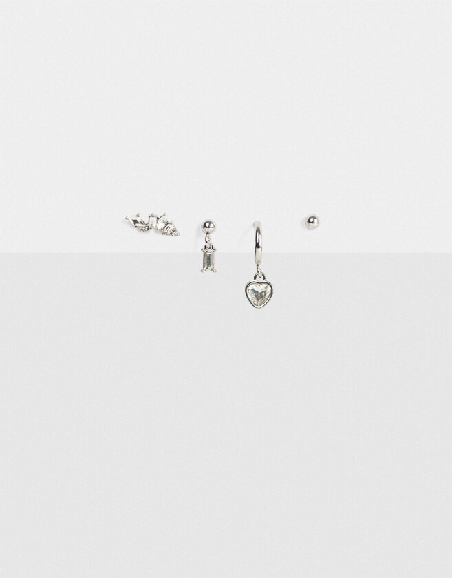 Aros Sets Con strass Set De Aros Con Strass - Plateado