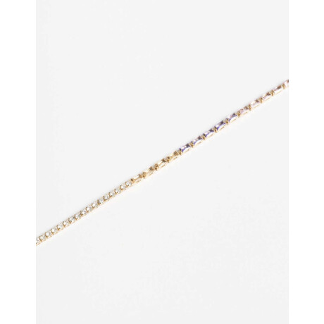 Pulsera Flexible Con Cubic En Color Dorado