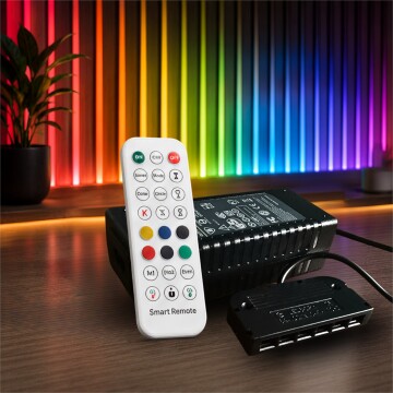 Transformador 24V P/ Luces RGB WPC App Tuya +Control 6 Canal Negro 1