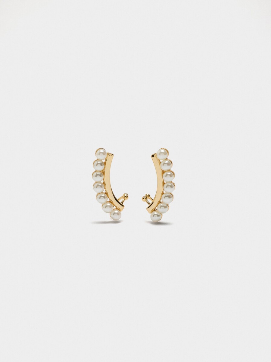 Pendientes Earjacket Con Perlas - blanco 