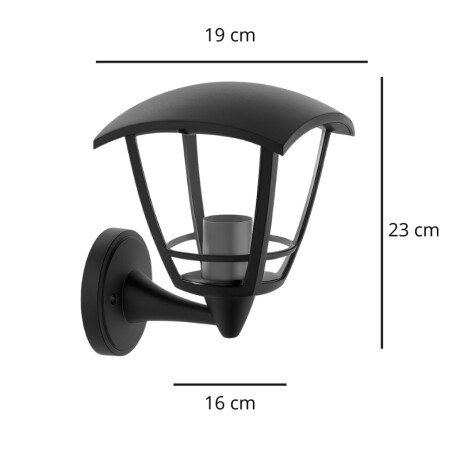 ARTEFACTO DE PARED EXTERIOR GRANADA 1 Artefacto De Pared Exterior Granada 1 Negro