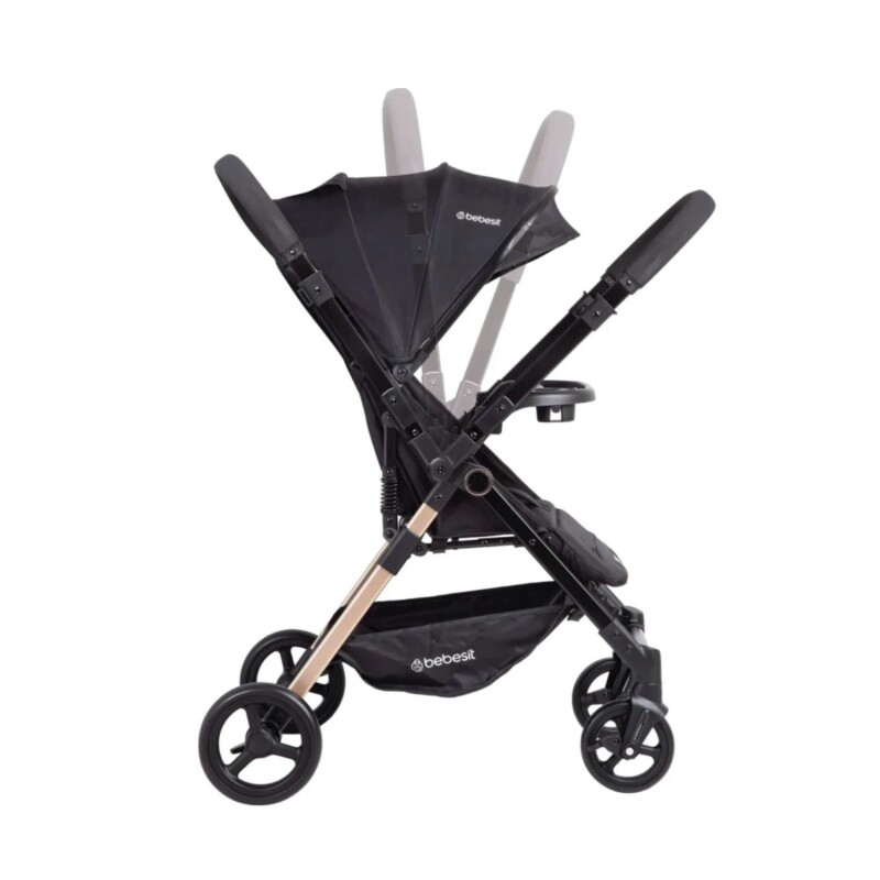 Coche de bebé City Reversible Plegado Una Mano Bebesit Negro