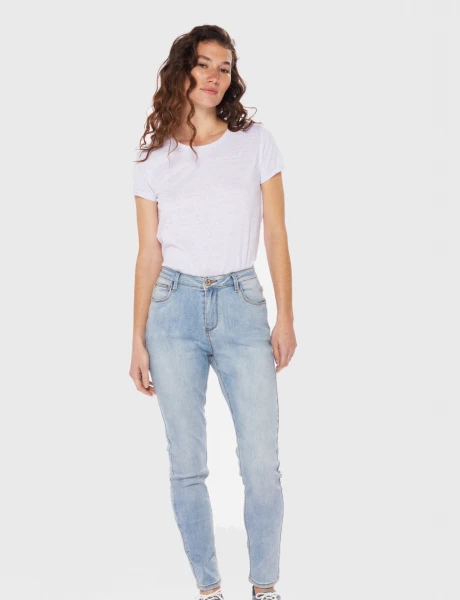 PANTALÓN DE JEAN SKINNY Celeste