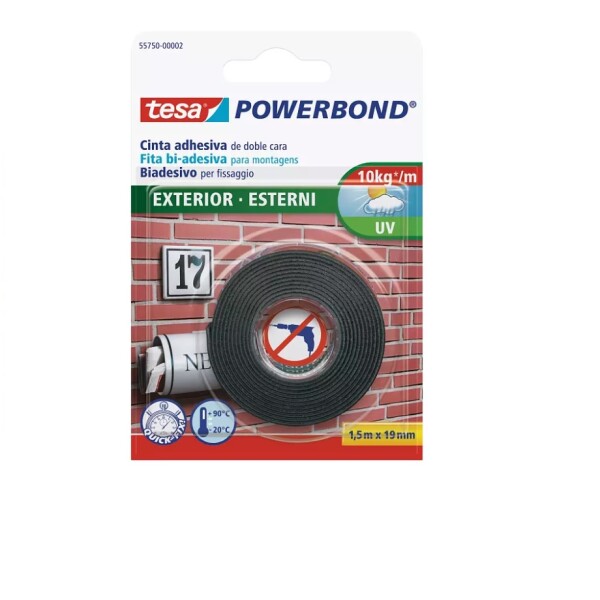 Cinta doble Cara Para Exteriores 19mm x 1.5m Tesa Cinta doble Cara Para Exteriores 19mm x 1.5m Tesa
