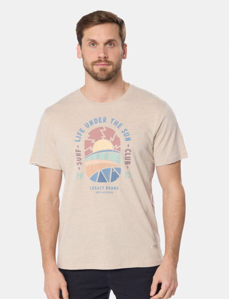 REMERA ESTAMPADA DE ALGODÓN Beige