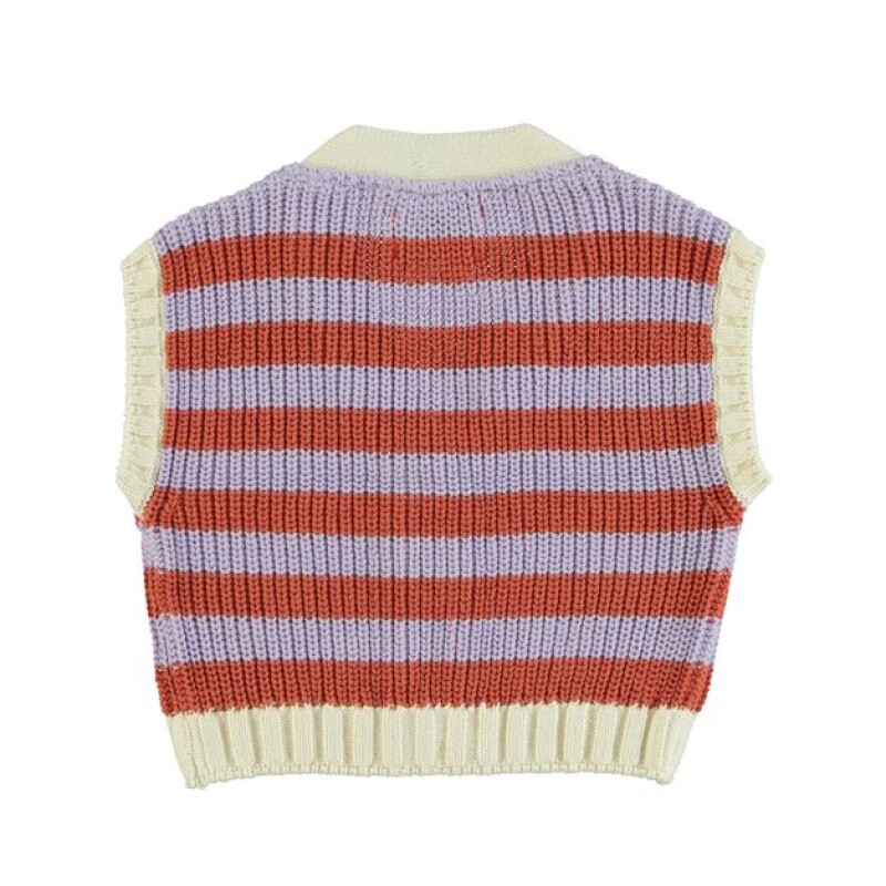 Chaleco de punto lila y rojo Chaleco de punto lila y rojo