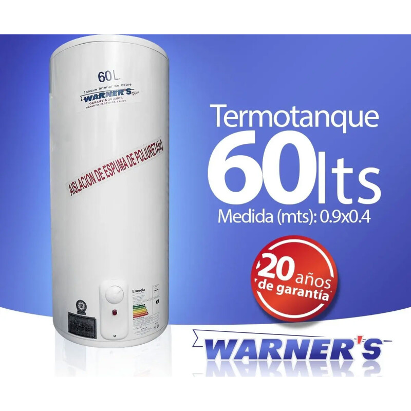 TERMOTANQUE WARNERS 60 L Cobre Clase A N/A