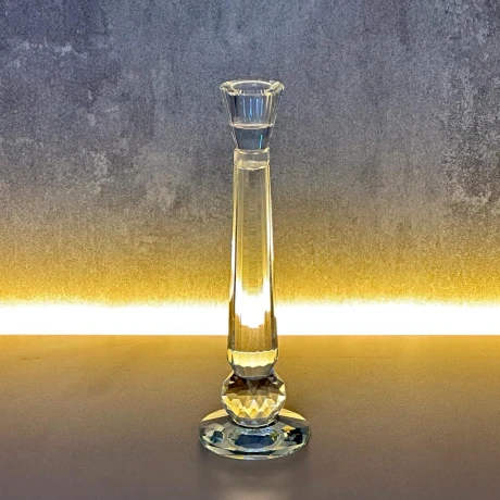 Porta Velas De Pilar Cristal Alto 23cm x Ø 4cm Porta Velas De Pilar Cristal Alto 23cm x Ø 4cm