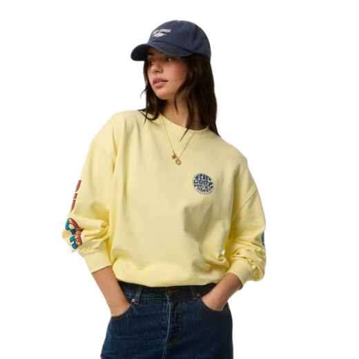 Buzo Rip Curl Sg Heritage Oversized Fleece - Amarillo Buzo Rip Curl Sg Heritage Oversized Fleece - Amarillo