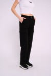 Pantalón cargo de gabardina Negro