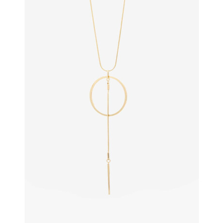 Collar Largo Con Anillo Dorado