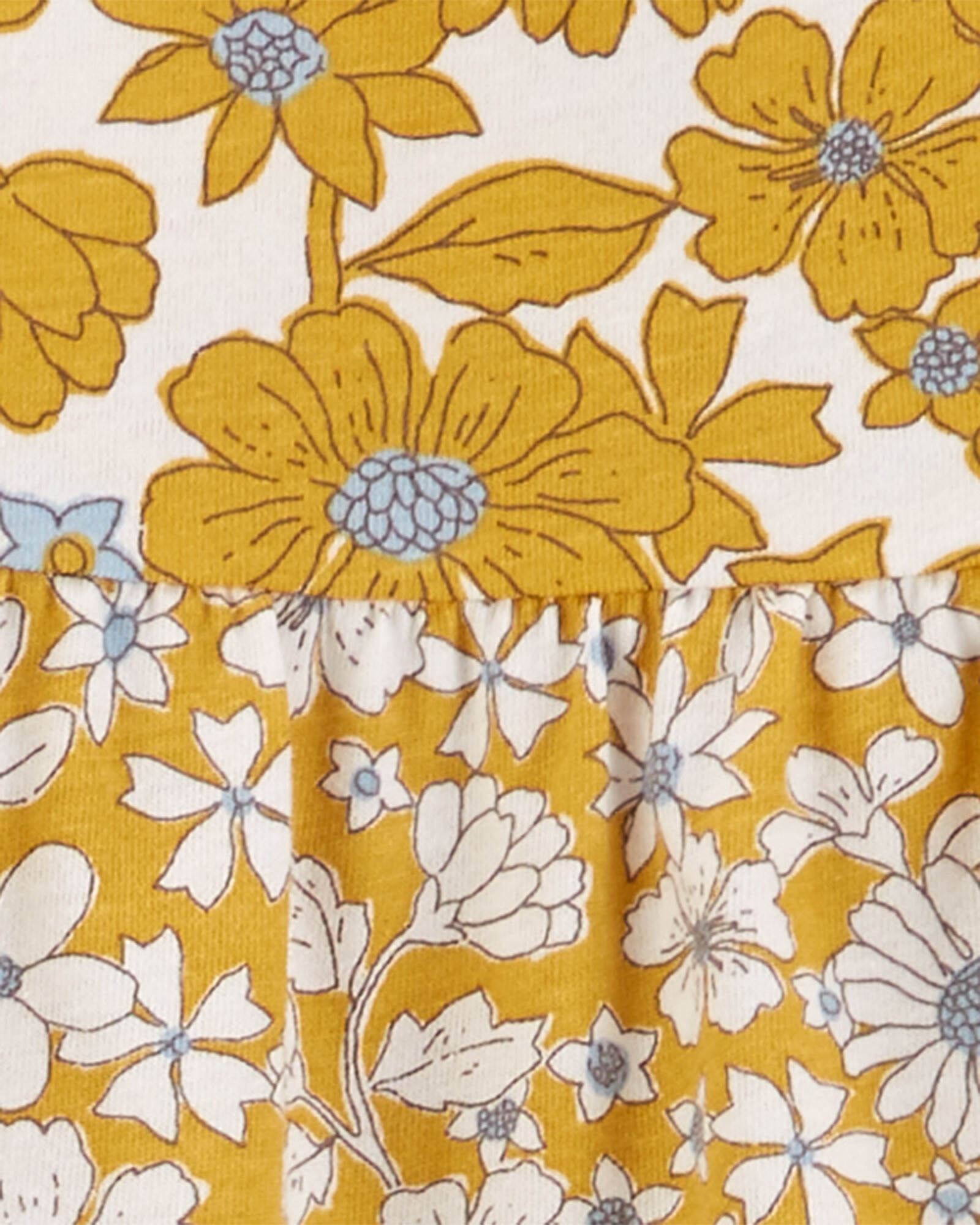 Set dos piezas calza y blusa floral de algodón Sin color