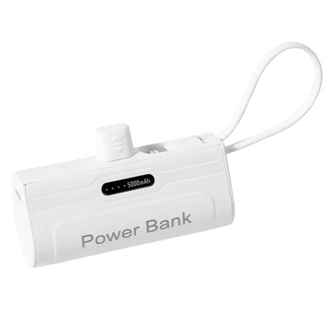 Cargador PowerBank Compacto 5000mAh USB-C Lightning Blanco