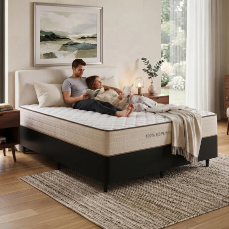 Combo dormitorio: Sommier 2 plazas + acolchado + 2 almohadas Combo dormitorio: Sommier 2 plazas + acolchado + 2 almohadas