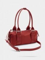 Bolso De Hombro Con Hebillas rojo
