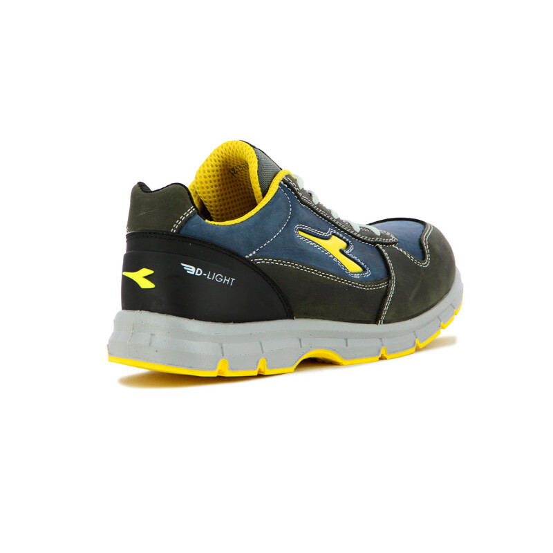Diadora Safety Shoes Upper Pu Outsolerun Low S3s Gris Oscuro-azul