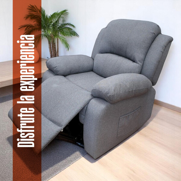 Sofá Sillón Poltrona Reclinable Masajeador Electrico Color Tela Gris Sofá Sillón Poltrona Reclinable Masajeador Electrico Color Tela Gris