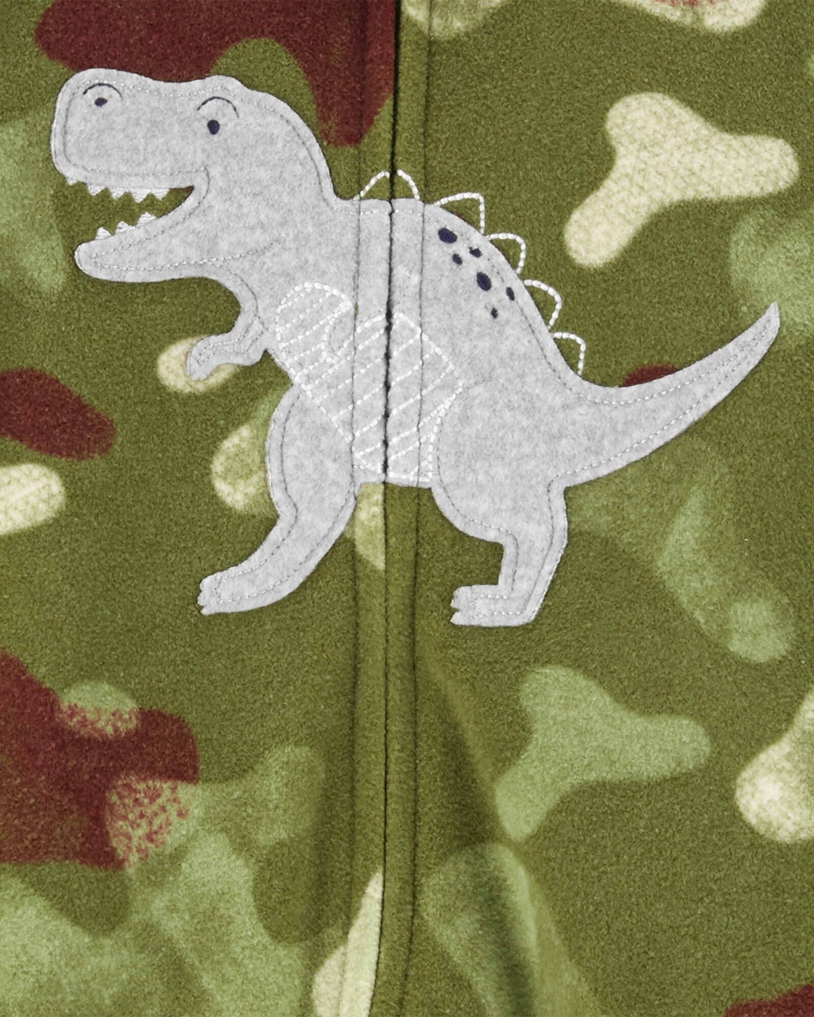 Pijama una pieza de micropolar camuflado estampa dinosaurio 0