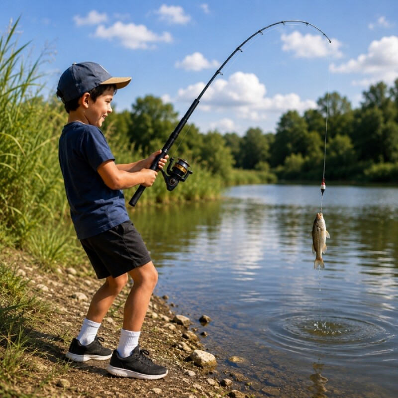 Set de Pesca Caña Telescópica Infantil + Reel + Accesorios Set de Pesca Caña Telescópica Infantil + Reel + Accesorios