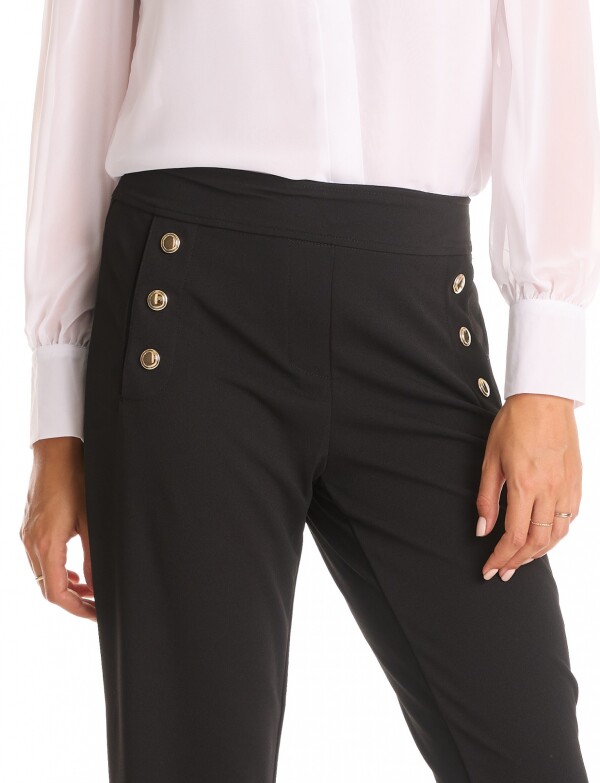 Pantalon En Crepe NEGRO