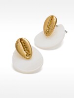 Pendientes Con Forma De Concha blanco