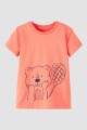 Camiseta De Algodón Estampada Peach Echo