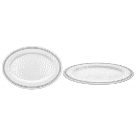 Bandeja de melamina oval Linea Spot guarda plateada Bandeja de melamina oval Linea Spot guarda plateada